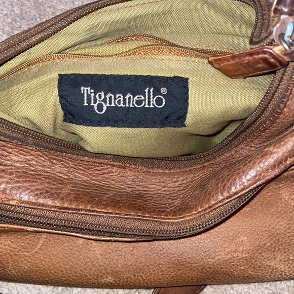 Tignanello Brown Leather Shoulder Purse - Picture 4 of 8